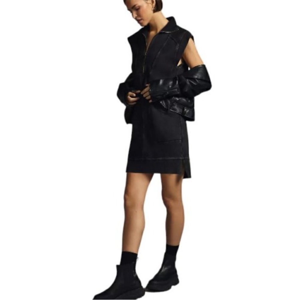 Anthropologie 1X Daily Practice Meru Zip-Front Mini Dress